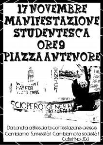 Corteo studentesco 17 novembre alle 9 in piazza antenore